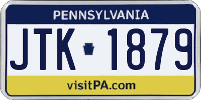 PA license plate JTK1879