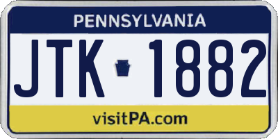 PA license plate JTK1882