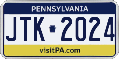PA license plate JTK2024