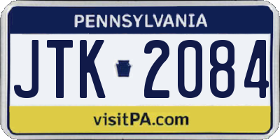 PA license plate JTK2084