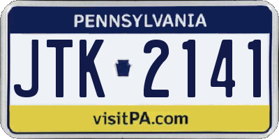 PA license plate JTK2141