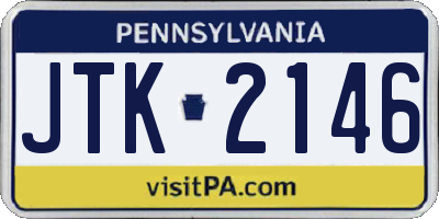 PA license plate JTK2146