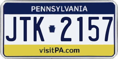 PA license plate JTK2157