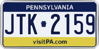 PA license plate JTK2159