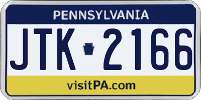 PA license plate JTK2166