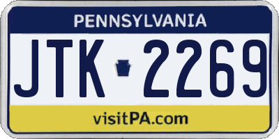 PA license plate JTK2269