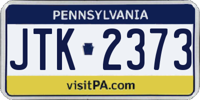 PA license plate JTK2373