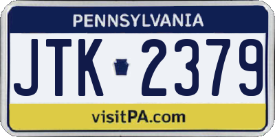 PA license plate JTK2379