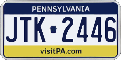 PA license plate JTK2446