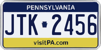 PA license plate JTK2456