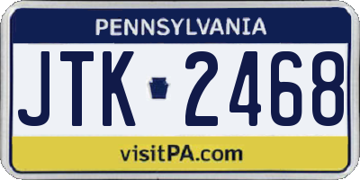 PA license plate JTK2468