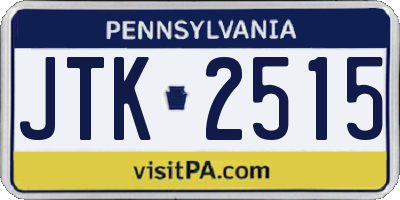 PA license plate JTK2515