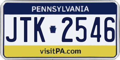 PA license plate JTK2546