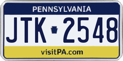 PA license plate JTK2548