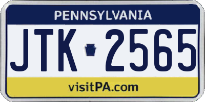 PA license plate JTK2565