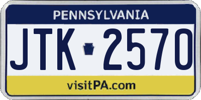 PA license plate JTK2570