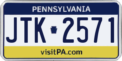 PA license plate JTK2571