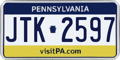 PA license plate JTK2597