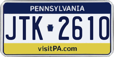 PA license plate JTK2610