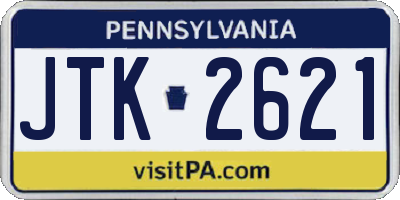 PA license plate JTK2621