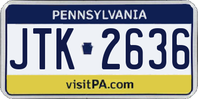 PA license plate JTK2636