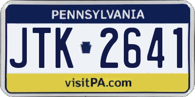 PA license plate JTK2641