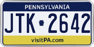 PA license plate JTK2642