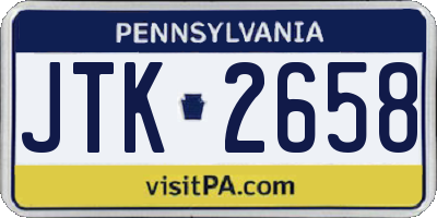 PA license plate JTK2658