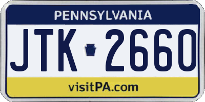 PA license plate JTK2660