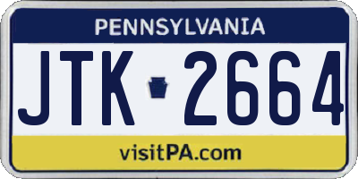 PA license plate JTK2664
