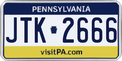 PA license plate JTK2666