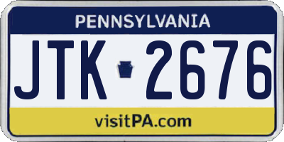 PA license plate JTK2676