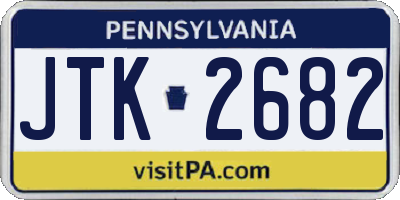 PA license plate JTK2682