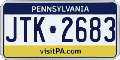 PA license plate JTK2683