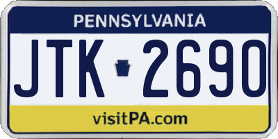 PA license plate JTK2690