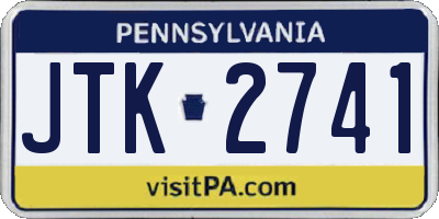PA license plate JTK2741