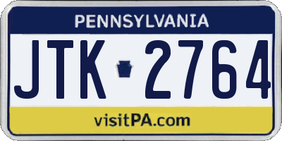 PA license plate JTK2764