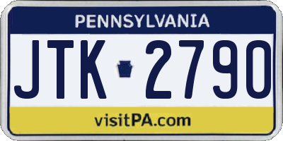 PA license plate JTK2790