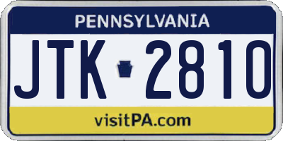 PA license plate JTK2810
