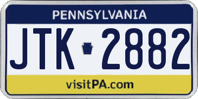 PA license plate JTK2882
