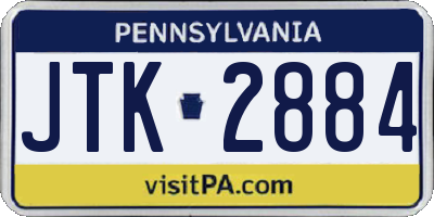 PA license plate JTK2884