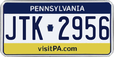 PA license plate JTK2956