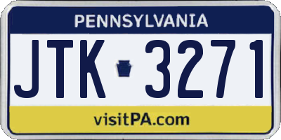 PA license plate JTK3271