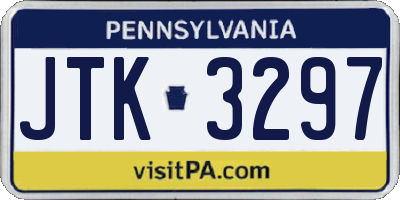 PA license plate JTK3297
