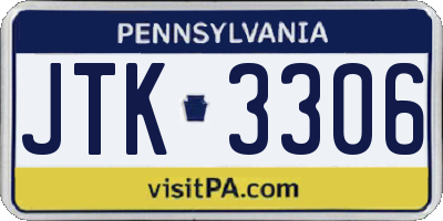 PA license plate JTK3306