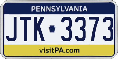 PA license plate JTK3373