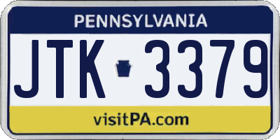PA license plate JTK3379
