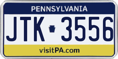 PA license plate JTK3556