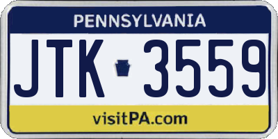 PA license plate JTK3559