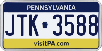PA license plate JTK3588